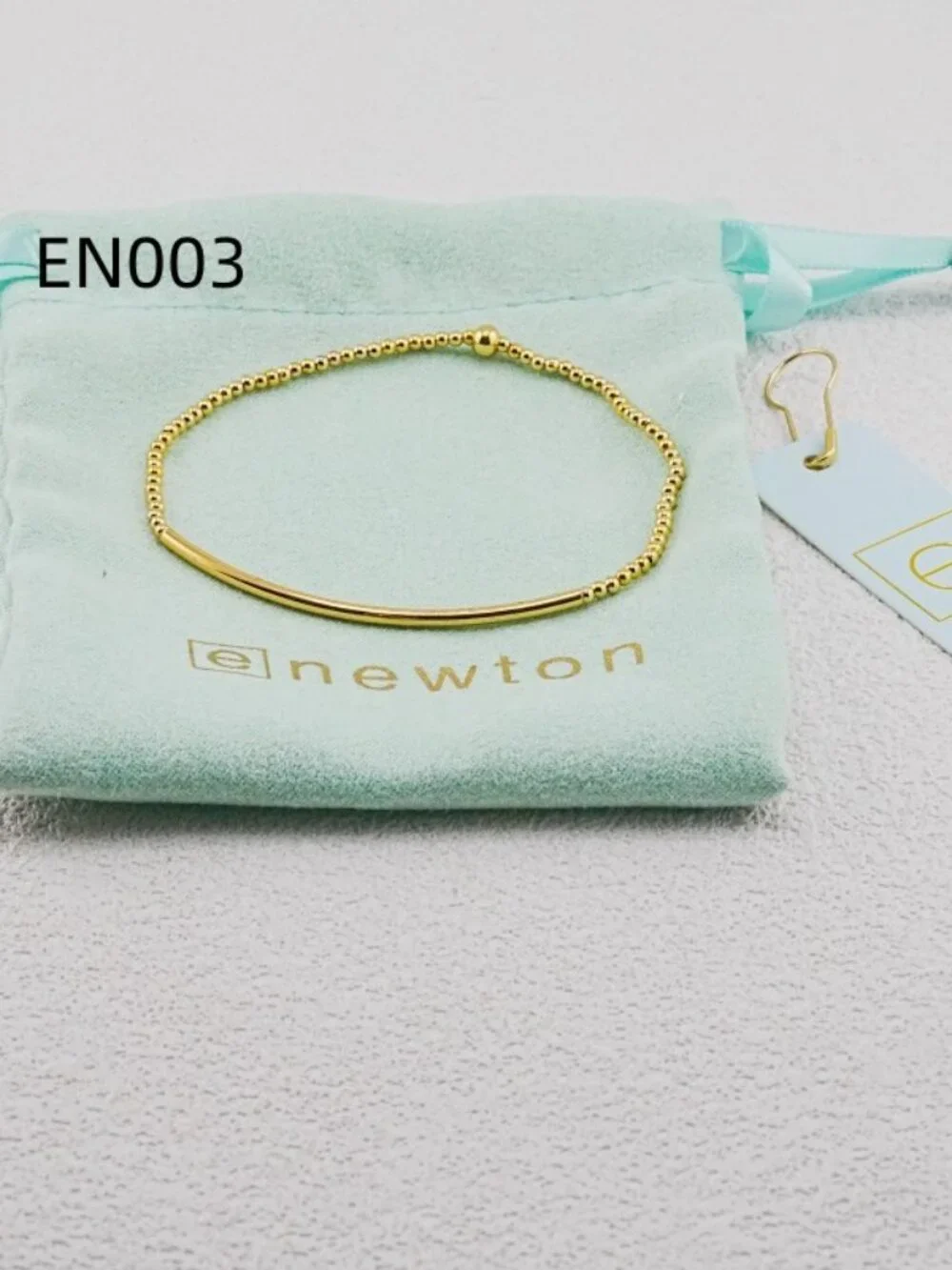 Enewton Gold Slim Curved Tube Bead Bracelet